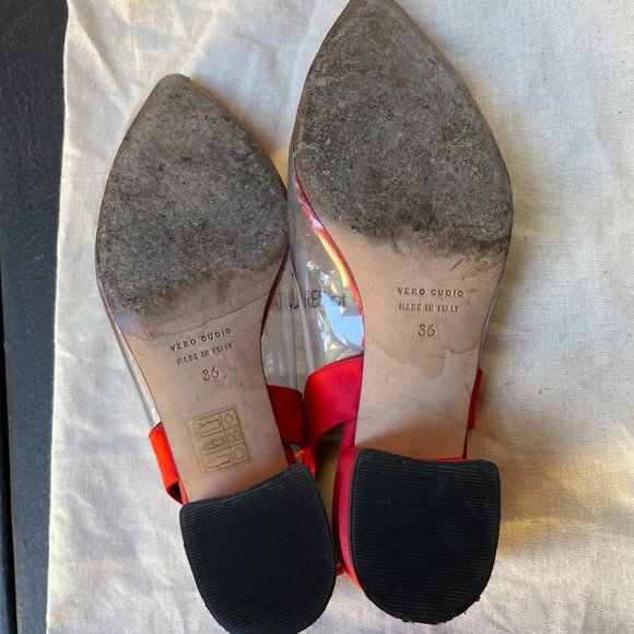 CREATURES OF COMFORT Gloria Red Clear Low Block Heels, Size 36 - Picture 15 of 16